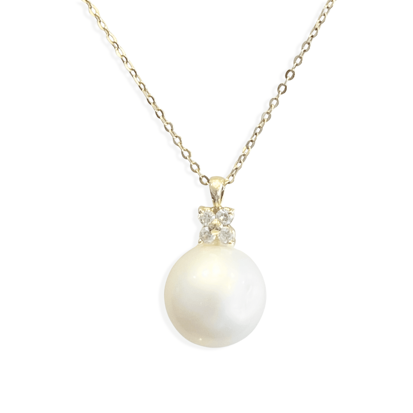 18ct Yellow Gold South Sea Cultured Pearl & Diamond Pendant