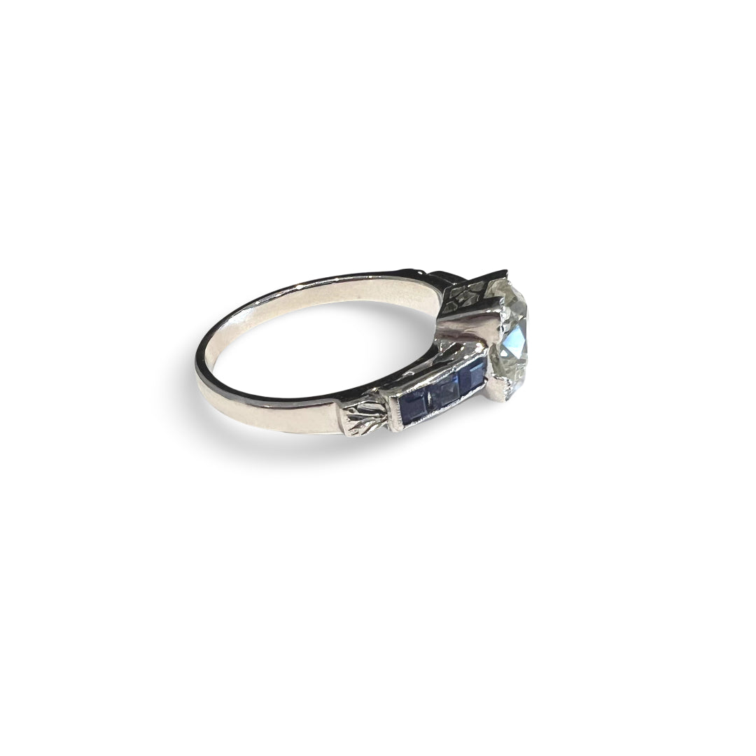 Vintage Diamond and Sapphire Ring