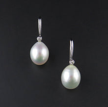 Load image into Gallery viewer, South Sea Pearl and Diamond Drop Earrings
