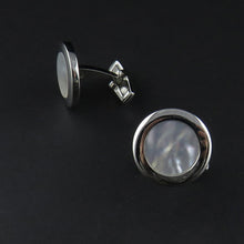 Load image into Gallery viewer, Round Mother Of Pearl Cufflinks
