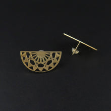 Load image into Gallery viewer, Pierced Fan Stud Earrings
