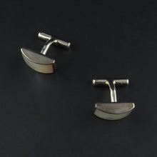 Load image into Gallery viewer, Curved Rectangle Mother of Pearl Cufflinks
