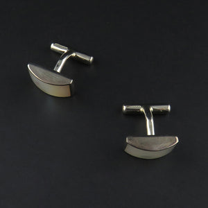 Curved Rectangle Mother of Pearl Cufflinks
