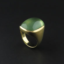 Load image into Gallery viewer, Gold Prehnite Cabochon Ring
