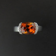 Load image into Gallery viewer, Spessartite Garnet and Diamond Dress Ring
