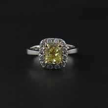 Load image into Gallery viewer, Yellow Diamond Cluster Ring
