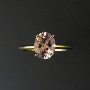 Oval Morganite Solitaire Ring