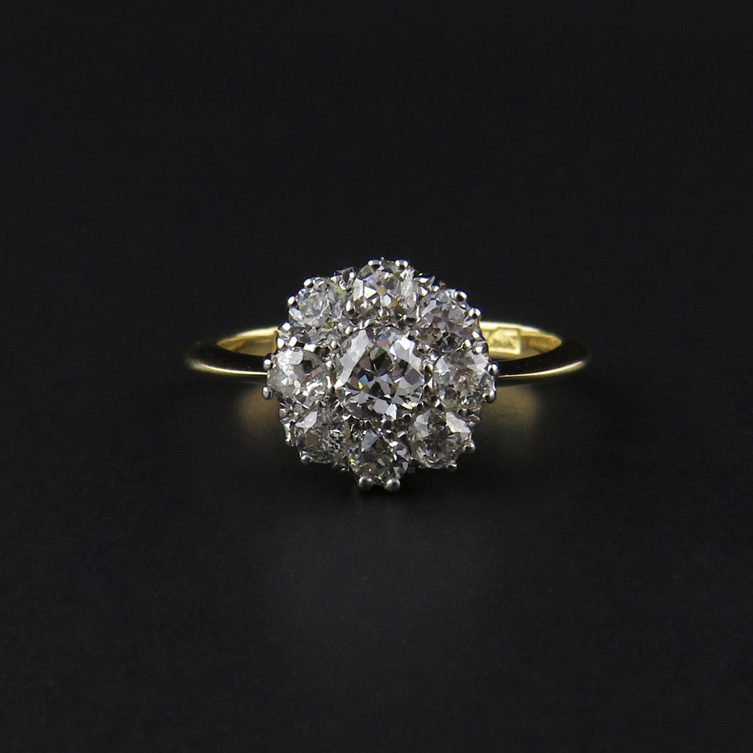 Old Cut Diamond Cluster Ring