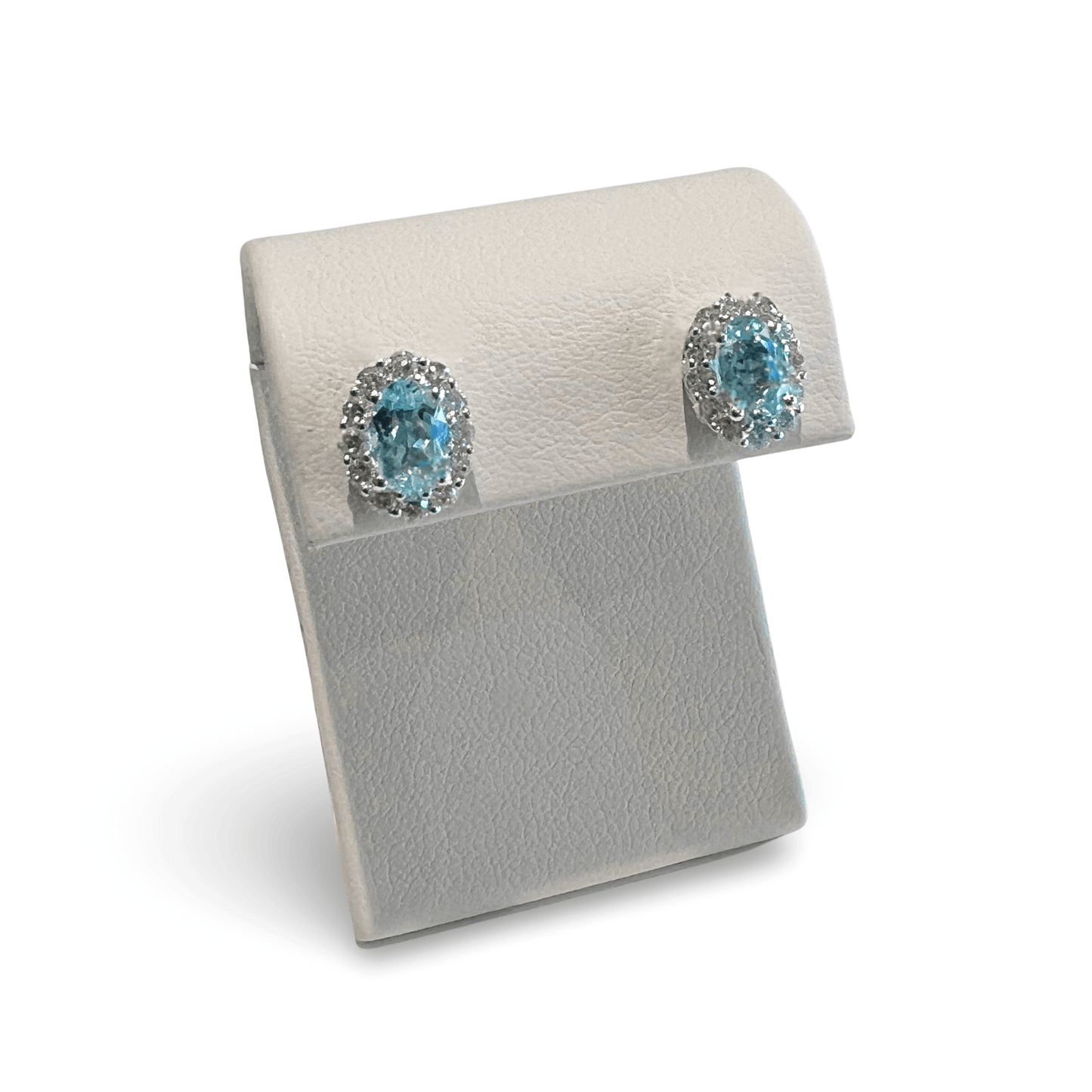 18ct White Gold Aquamarine & Diamond Earrings