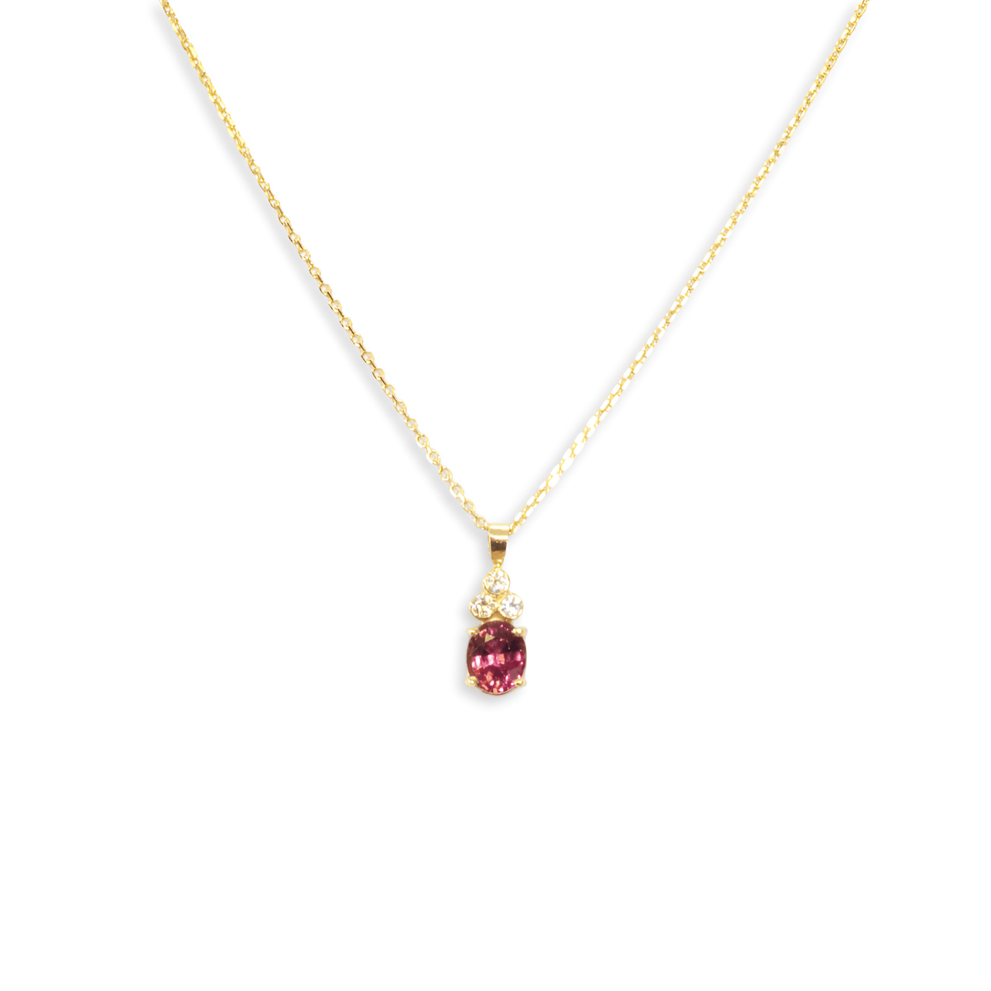 18ct Yellow Gold Tourmaline & Diamond Pendant