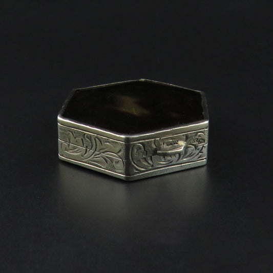 Silver Engraved Pill Box