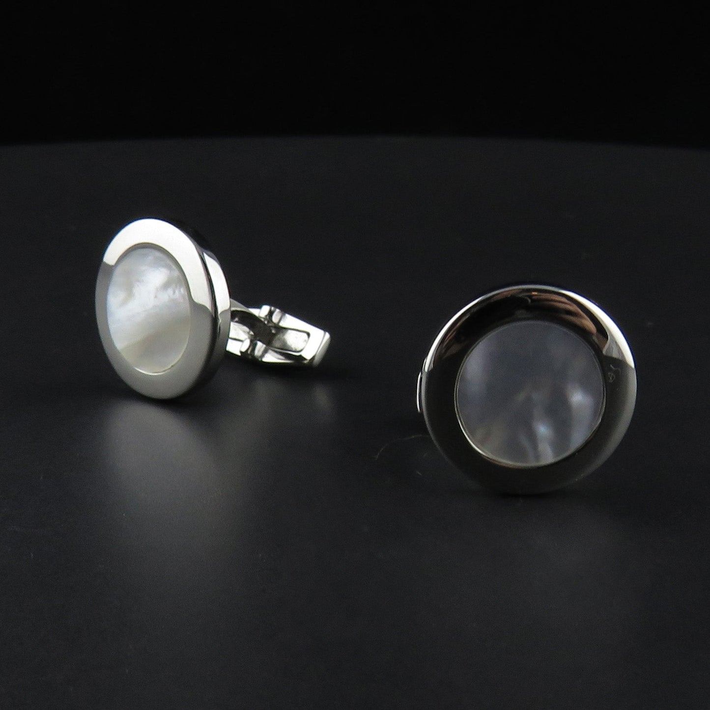 Round Mother Of Pearl Cufflinks