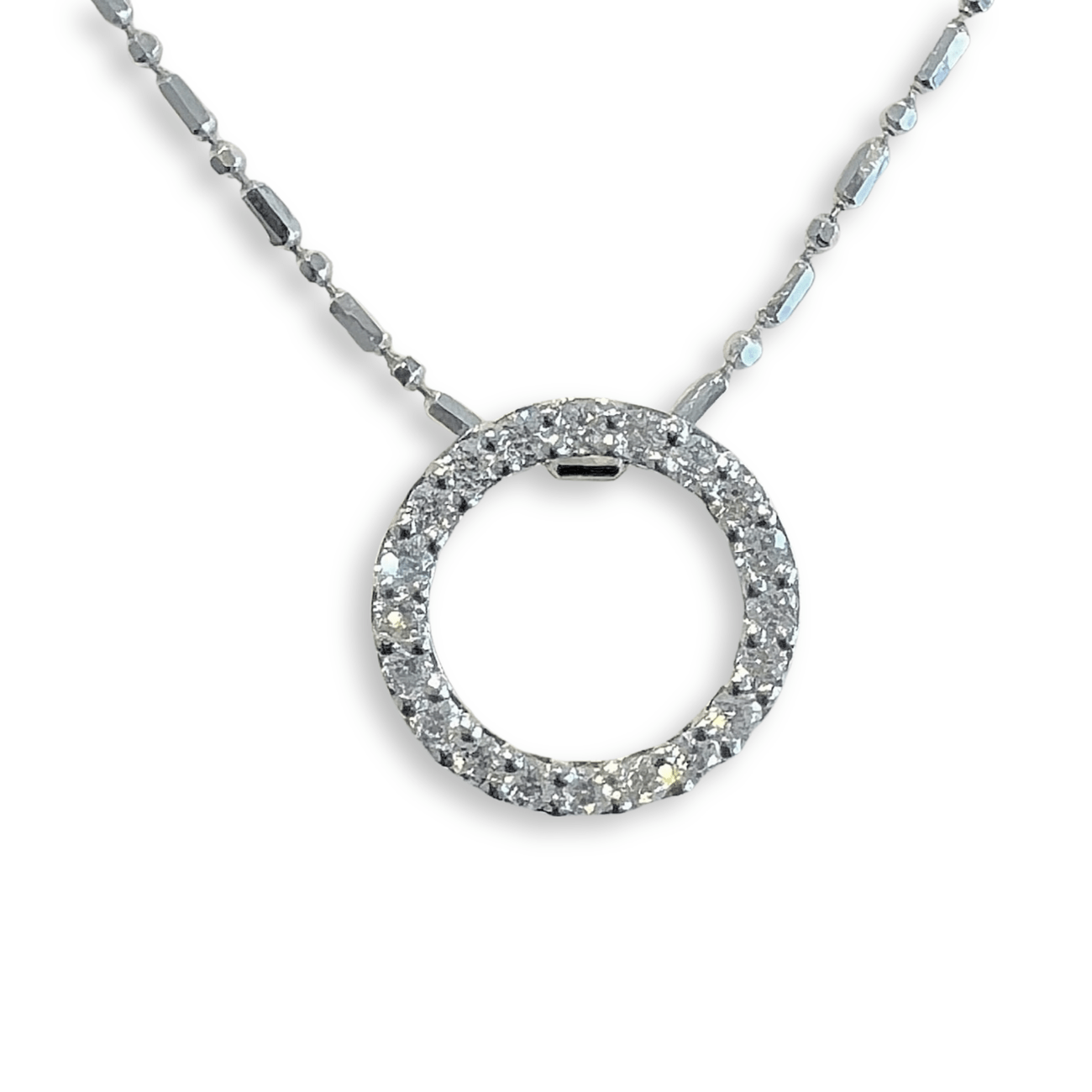 18ct White Gold Diamond Set "Circle of Love" Pendant