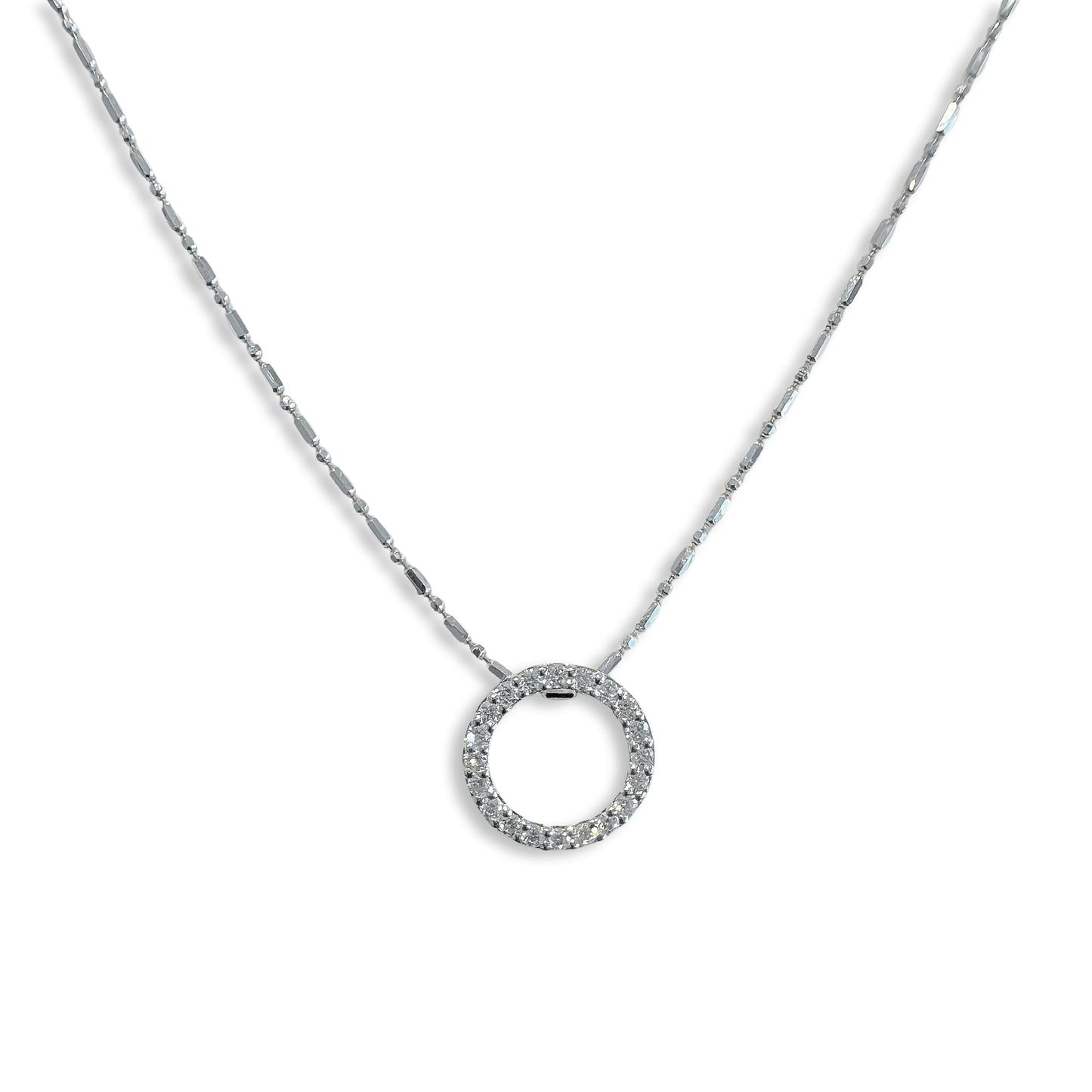 18ct White Gold Diamond Set "Circle of Love" Pendant