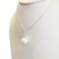 18ct White Gold Diamond and South Sea Cultured Pearl Pendant