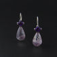 Amethyst and Fluorite Drop Earrings