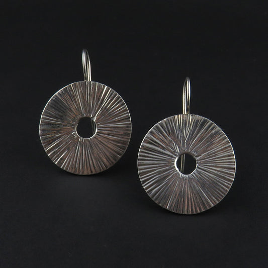 Textured Disk Drop Earrings