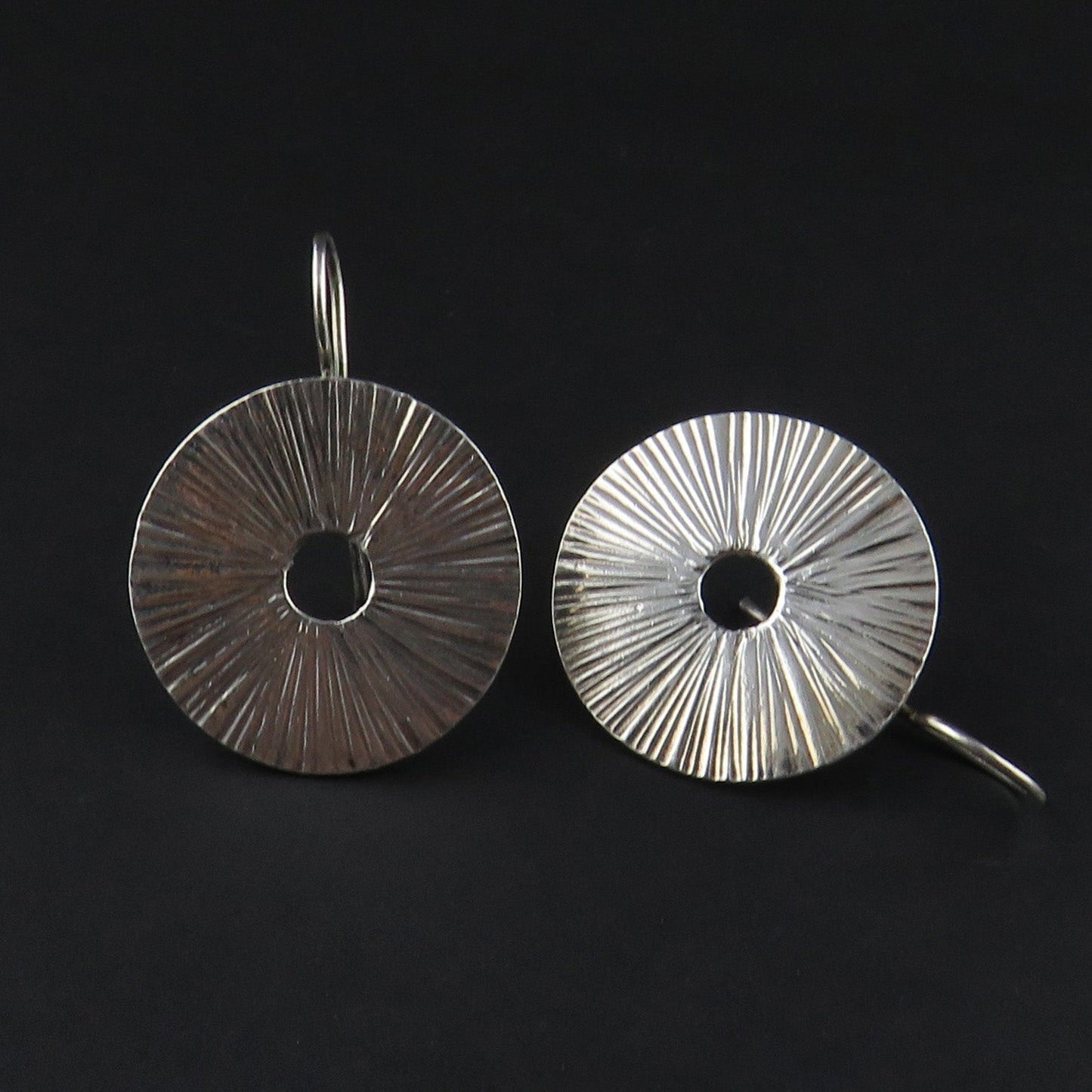 Textured Disk Drop Earrings