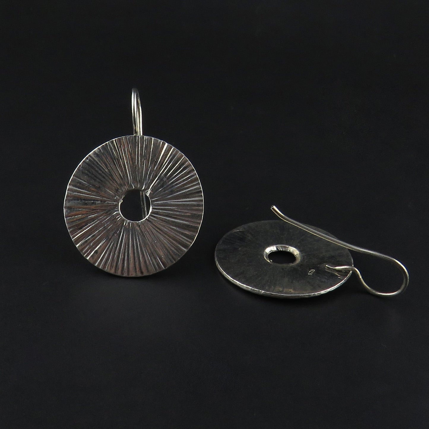 Textured Disk Drop Earrings