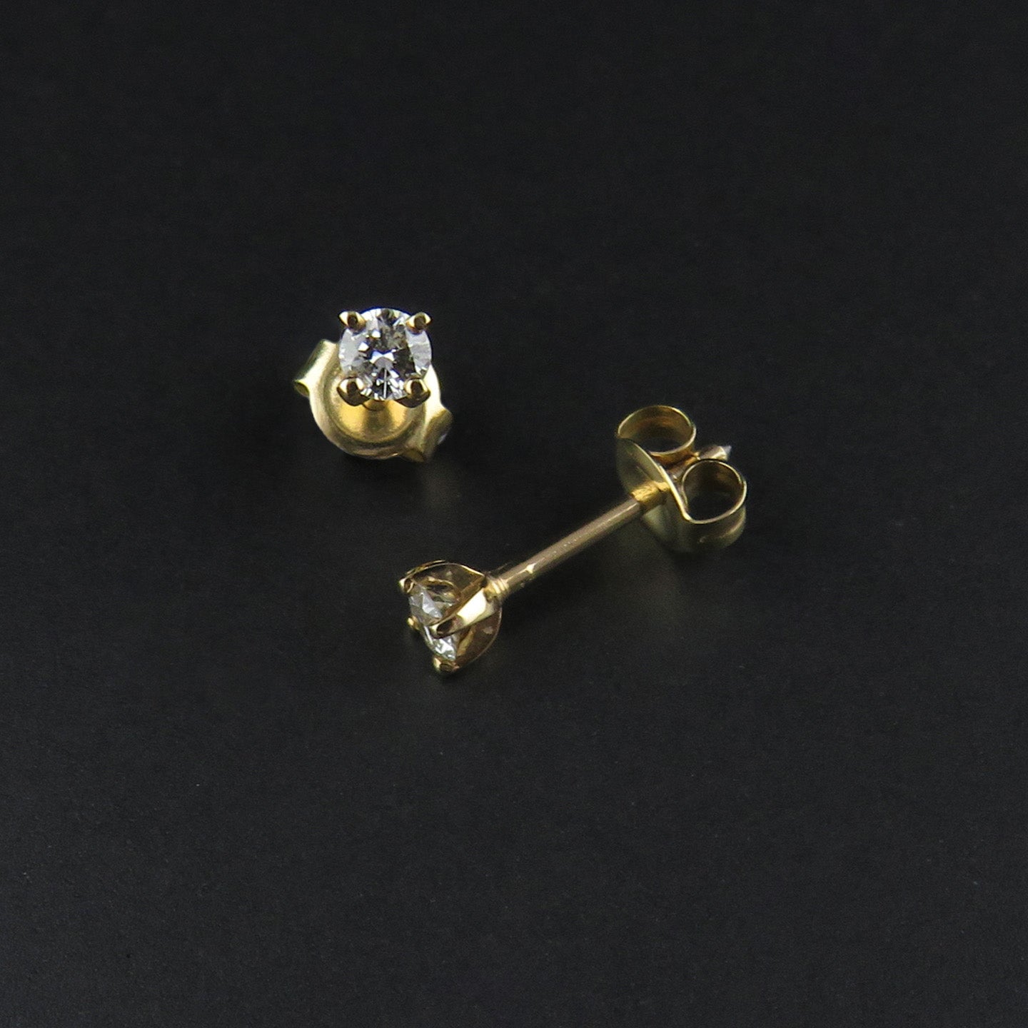 Gold Diamond Stud Earrings