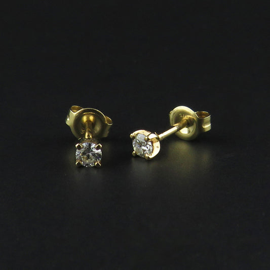 Gold Diamond Stud Earrings