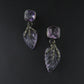 Amethyst and Diamond Leaf Earrings