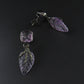 Amethyst and Diamond Leaf Earrings