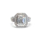 Emerald Cut and Brilliant Cut Diamond Ring