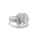 Emerald Cut and Brilliant Cut Diamond Ring