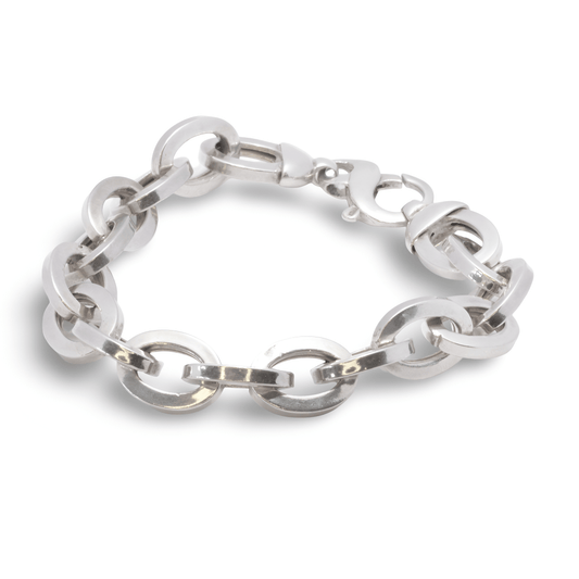 Hollow Oval Link, Chunky Bracelet