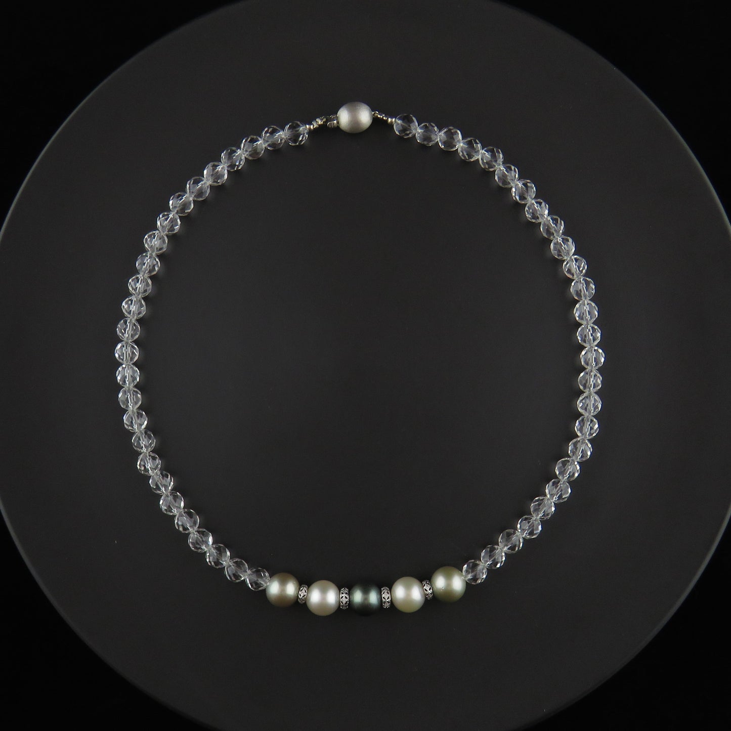 Tahitian Pearl and Crystal Necklace