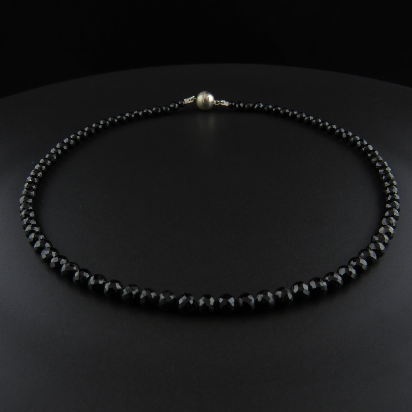 Black Spinel Bead Necklace