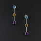 Topaz, Citrine and Amethyst Drop Earrings