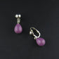 Lilac Phosphosiderite Clip On Drop Earrings