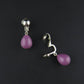 Lilac Phosphosiderite Clip On Drop Earrings