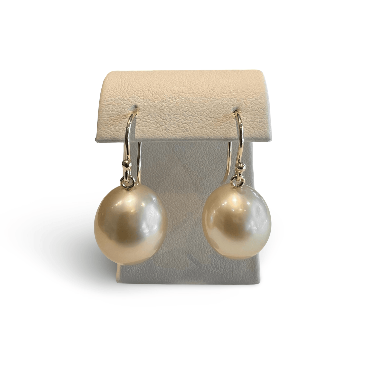 Pale Gold Cultured Pearl Drop Earrings