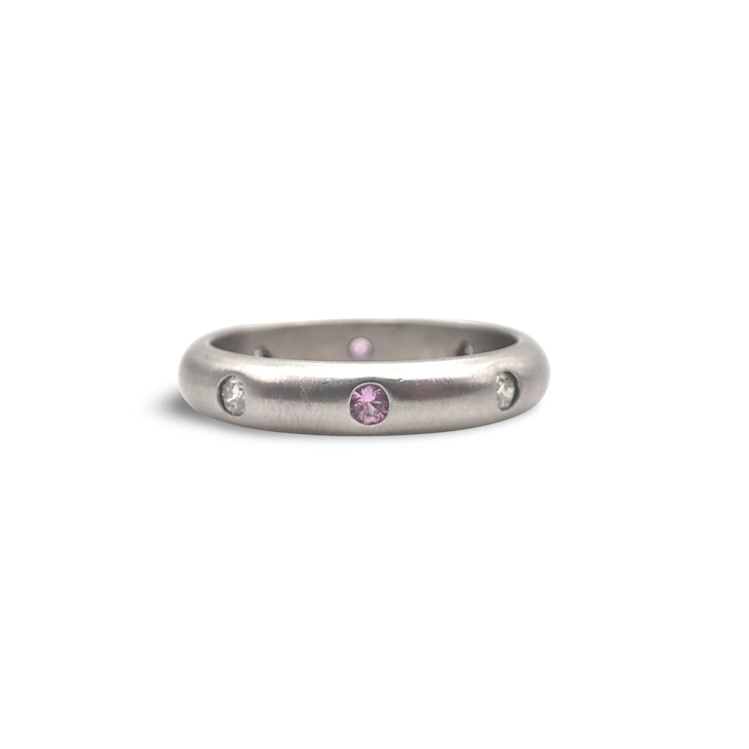 Pink Sapphire and Diamond Band