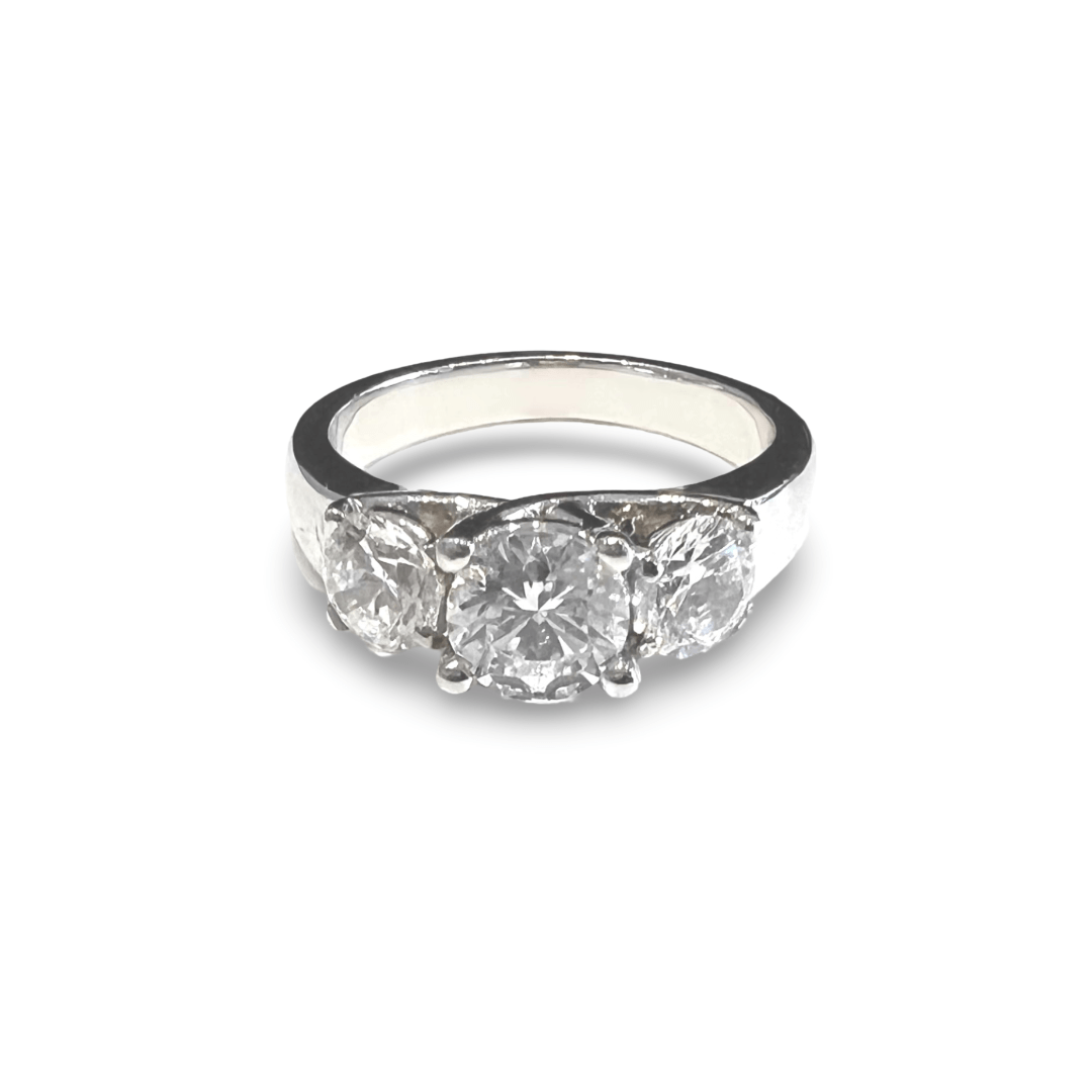 Platinum Three Stone Diamond Ring