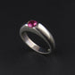 Silver Pink Sapphire Ring