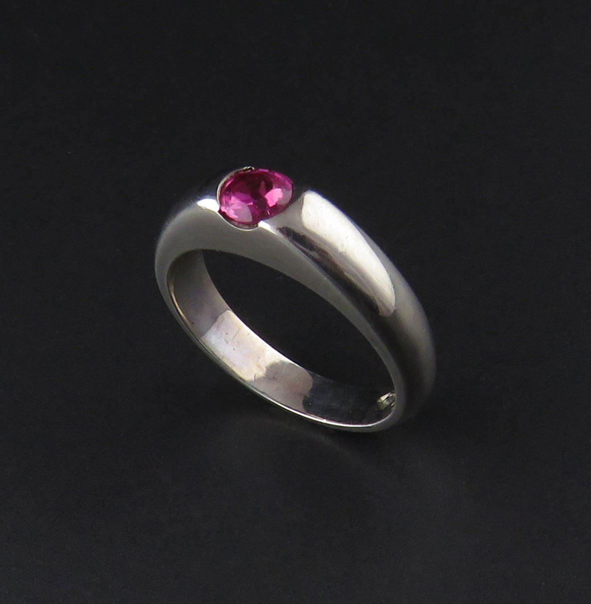 Silver Pink Sapphire Ring