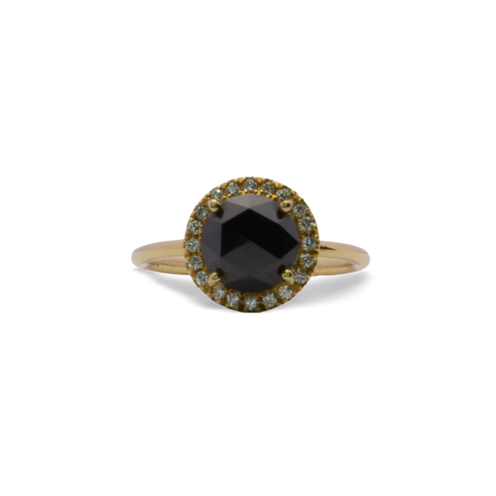 Rose Cut Black Diamond Ring