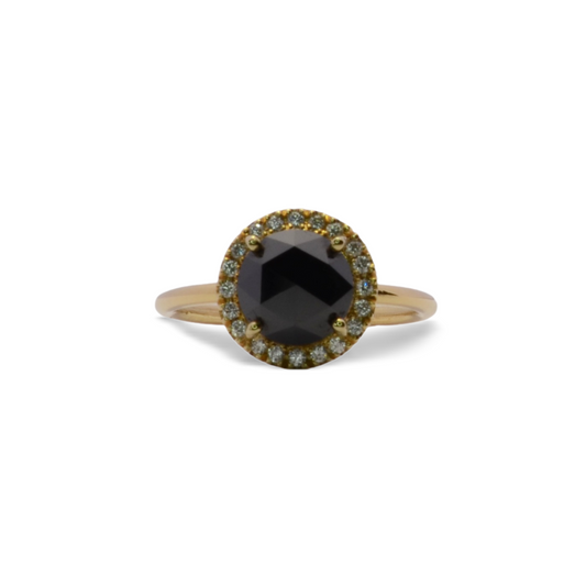 Rose Cut Black Diamond Ring