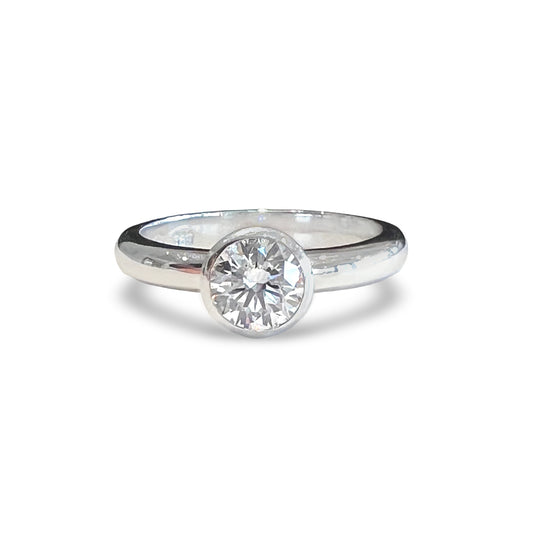 Rub-Over Solitaire Diamond Ring