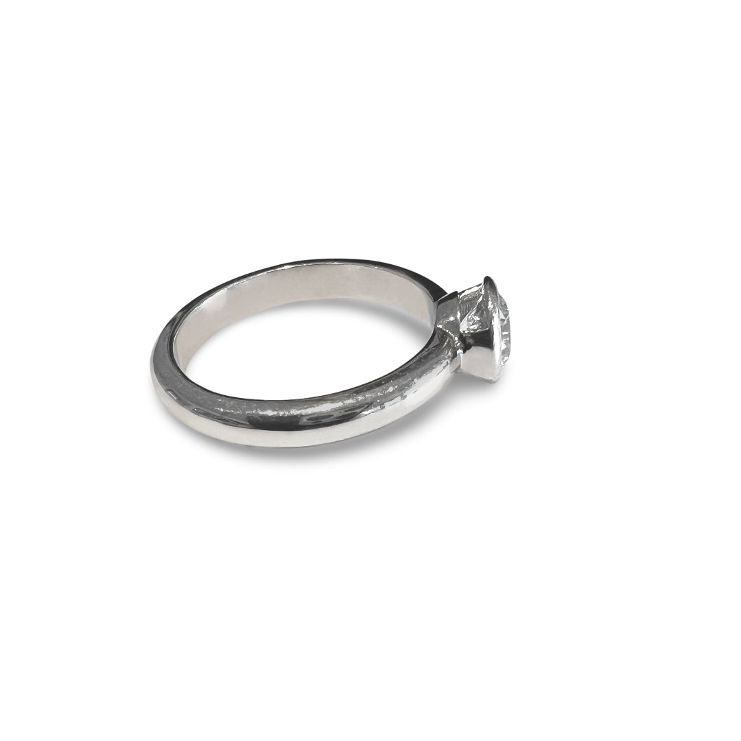 Rub-Over Solitaire Diamond Ring