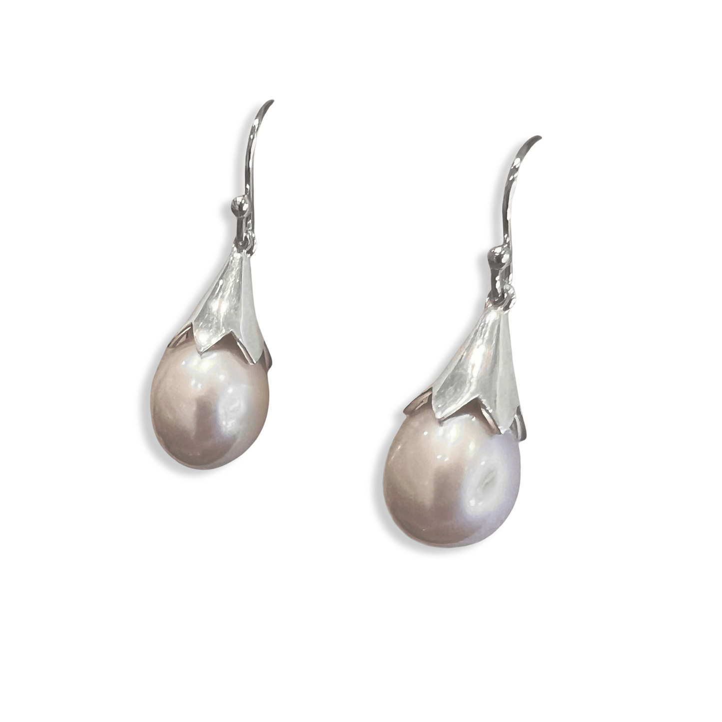 Sterling Silver and Freshwater Dusty Pink Cultured Pearl Earrings