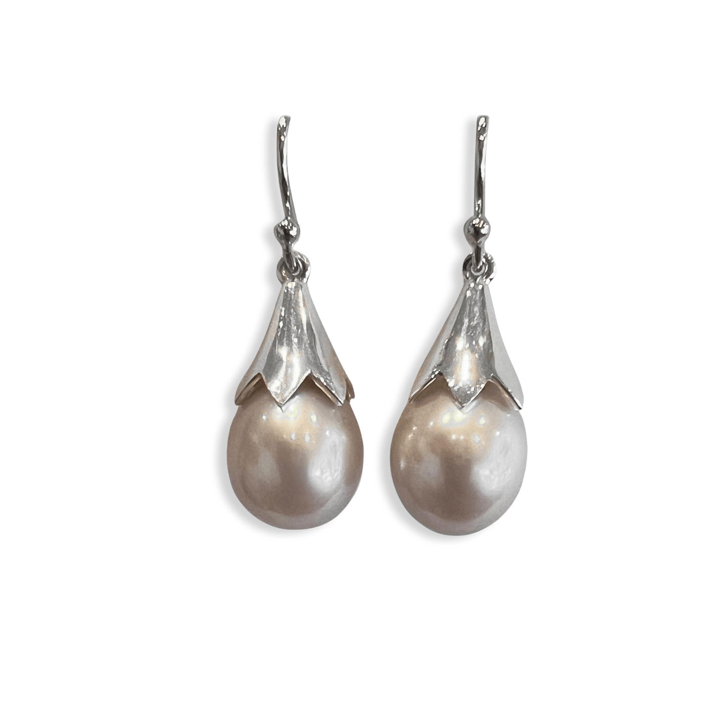 Sterling Silver and Freshwater Dusty Pink Cultured Pearl Earrings