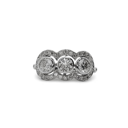 Three Stone, Cluster Diamond Ring