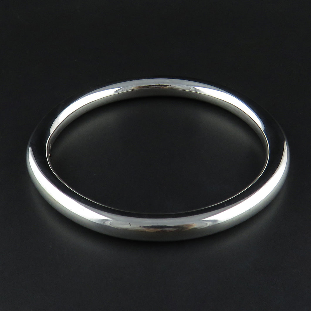 Solid Round Sterling Silver Bangle