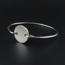 Load image into Gallery viewer, Sterling Silver Bangle with Disk Feature
