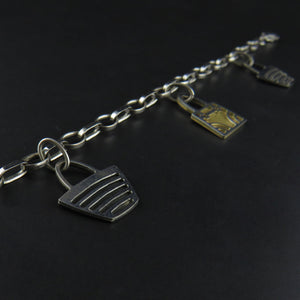 Handbag Charm Oval Link Belcher Bracelet